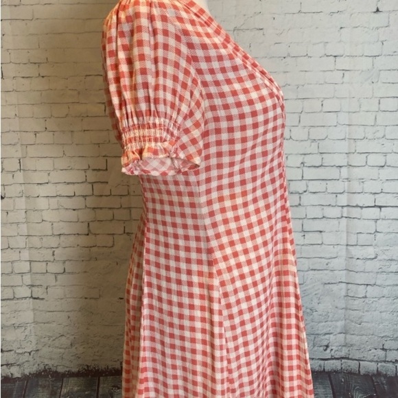 Urban Outfitters Red Plaid Smocked Mini Dress S Vacation Grunge Smocked 90’s Y2K - Picture 7 of 12